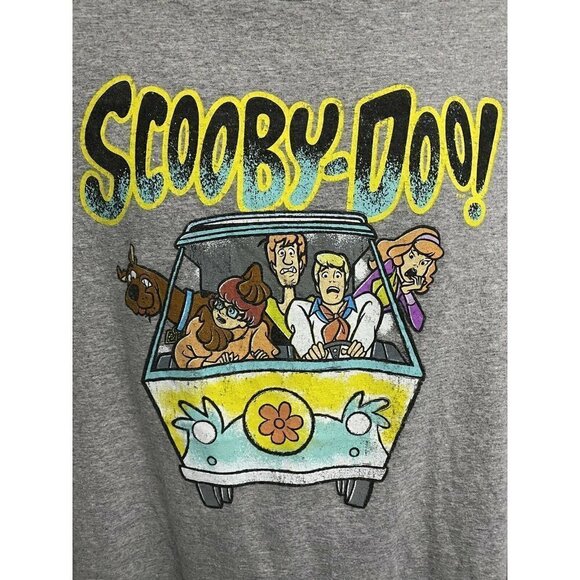 Scooby Doo Mystery Machine Gray Graphic SS T-Shirt XL Stretch Cotton Cartoon TV - Picture 3 of 6